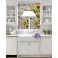 thumbnail image 3 of Sunflower Swag Kitchen Curtains Sets for Windows 24 Inch Length, Yellow Flowers Summer Botanical Wooden Short Window Curtain Panels Swags Valances and Tiers 3 Piece Set for Cafe/Dining Room, 3 of 5