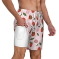 thumbnail image 2 of Balery Floral Strawberr Mens Swim Trunks Swim Shorts for Men Quick Dry Inseam Beach Shorts with Compression Liner Pocket-Small, 2 of 9