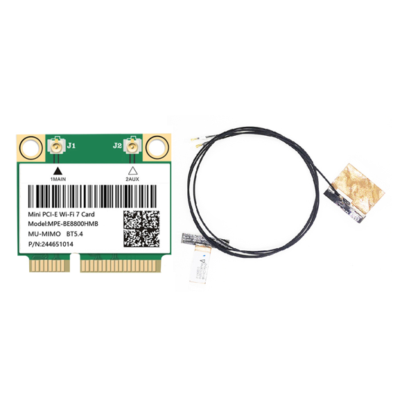 Mini-Pcie BE200 WIFI7 8774M Tri Band 2.4G/5G/6Ghz Wireless Network Wifi Card Adapter WiFi 7 Adapter for Win10/11,1 x WIFI7 Card With antenna