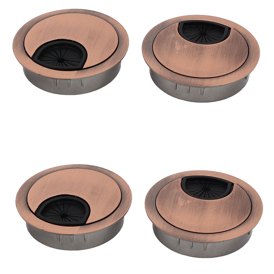Computer Desk Zinc Alloy Grommet Wire Cable Hole Cover Copper Tone 50mm