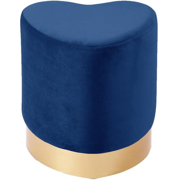 Pemberly Row Modern / Contemporary Velvet Ottoman/Stool in Navy