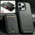 thumbnail image 7 of Allytechgroup Wallet Case for iPhone 16 Pro, Compatible with MagSafe Detachable Pocket Wallet Magnetic Card Bag PU Leather Case with Kickstand Credit Card Slots Wireless Charging, Black, 7 of 7