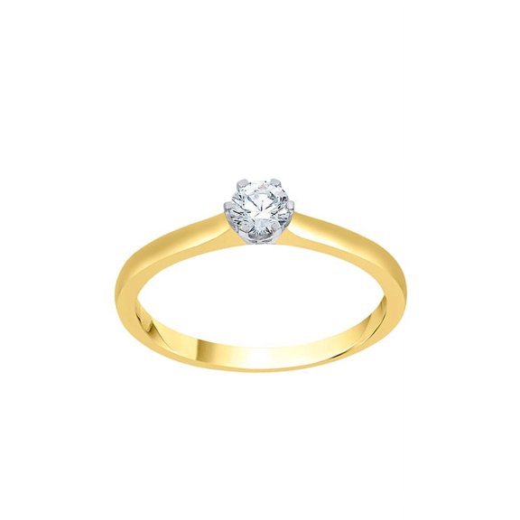 Diamond Solitaire Promise Ring in 14K Yellow Gold (1/4 cttw) (I-Color, SI3-I1 Clarity) (Size-7.5)