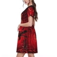 thumbnail image 2 of Balery Black Spider Web With Spiders Vestidos sueltos de manga corta para mujer, vestidos de verano 2025, vestidos casuales de corte A con vuelo., 2 of 6