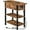 Rustic Brown + Black, variant on End Table with Charging Station, Flip Top Side Table with USB Ports, Narrow Nightstand Bedside Tables with Storage Shelves, for Small Space, Living Room, Black BK141UBZ01