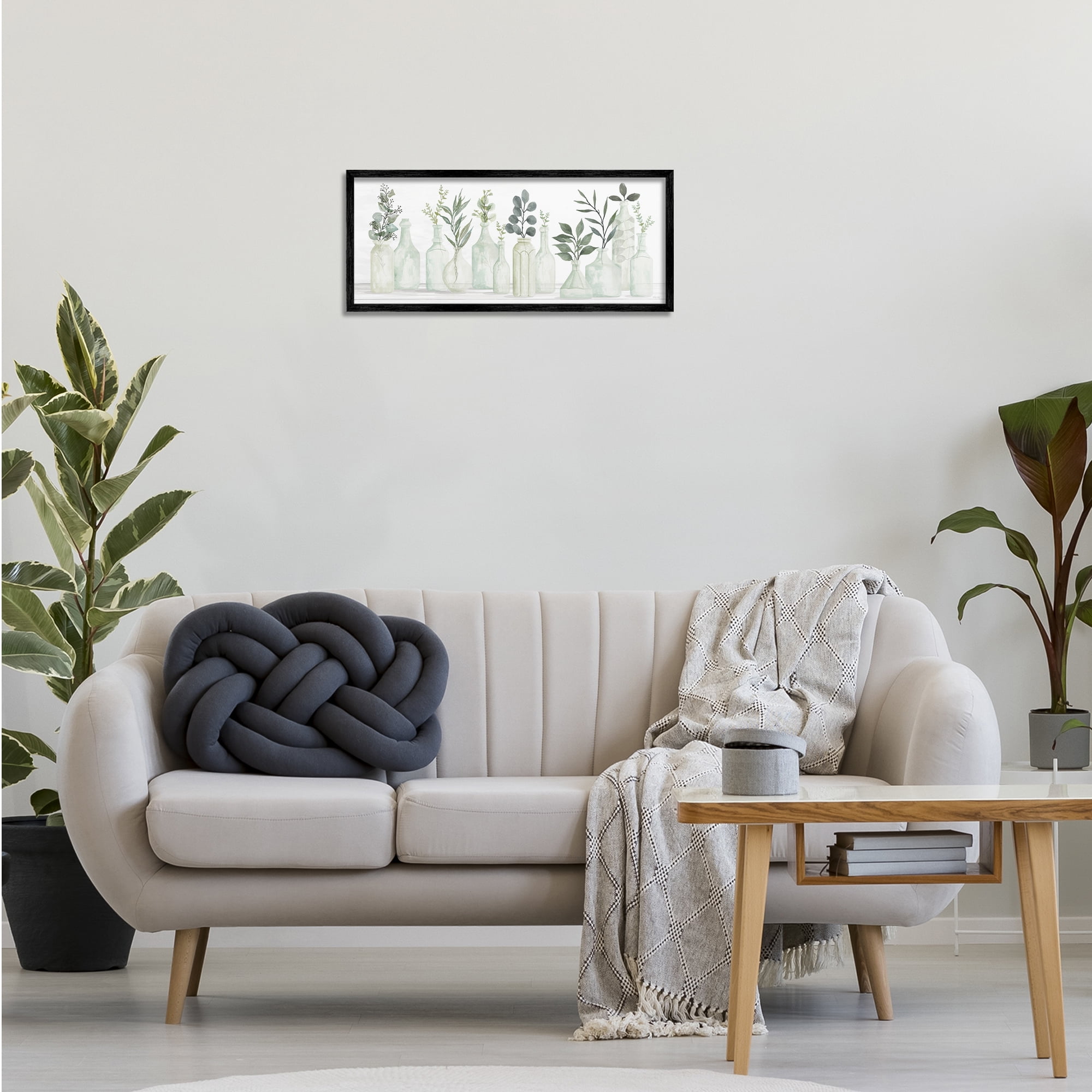 Stupell Industries Country Herb Jars Botanical & Floral Painting Black Framed Art Print Wall Art, 24 x 10
