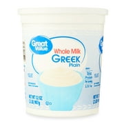 Great Value Whole Milk Plain Greek Yogurt, 32 oz