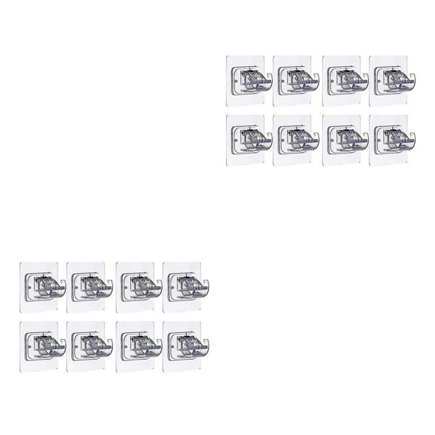 Bearachild 8 PCS Barra de cortina Soportes Soporte Cortinas Montaje en pared fijo Transparente 2piezas Transparente