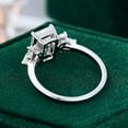 thumbnail image 3 of Silvago Jewel Emerald Cut Excellent 2.2 Ct Diamond Ring For Women's - Silver 14K White Gold Over Rings for Her - Solitaire with Accent Diamond Rings for Women's - Multi-Stone Diamond Rings for Her, 3 of 9