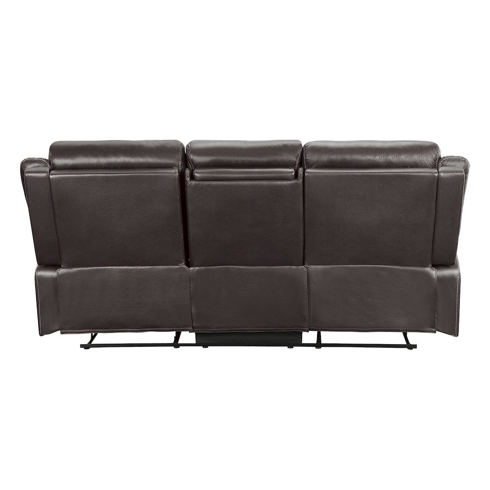 Lexicon Yerba Double Reclining Sofa with Drop-Down Cup Holders in Dark Brown