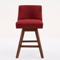 thumbnail image 5 of LEGAHOME Bar Stools Set of 2, 26” Swivel Counter Height Bar Stools with Soft Foam and Steel Spring Core, Modern Bar Stools with Wood Legs for Kitchen Island, Bar, Dining Room, Wine Red, 5 of 9