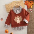 thumbnail image 2 of JUMEYU Toddler Girl Crewneck Sweatshirt Toddler Baby Girl Boy Sweatshirt Long Sleeve Crewneck Pullover Tops Fall Winter Outfits 2T 3T (Brown,2-3 Years), 2 of 7