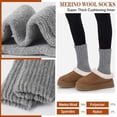 thumbnail image 2 of Merino Wool Boot Socks Size 5-9 Thermal Winter Warm Thick Cozy Hiking Socks for Men Women 3 Pairs, 2 of 6