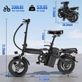 thumbnail image 2 of 500W Adult Electric Bicycle,14 In Folding Electric Bicycle,48V 10.4Ah,Top Speed 25 Mph, Dual Disc Brake Safety System, 3-Speed Riding, Front Fork With Shock Absorption, 2 of 8