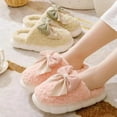 thumbnail image 2 of Women's Plush Bow Slippers - Furry Anti-Slip House Shoes for Indoor & Outdoor Comfort, 2 of 6