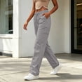 thumbnail image 4 of Tqcoqu Cargo Pants for Women Baggy - Drawstring Elastic Waist Multi-Pocket Cargo Pants with Ankle Ties Y2K Festival Outfits Hiking Camping,Gray Women's S-XXXXXL, 4 of 8