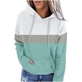 thumbnail image 2 of Zpanxa Women's Color Block Pocket Hoodie Long Sleeve Pullover Casual French Terry Loose Fit Loungewear with Drawcord, 2 of 7