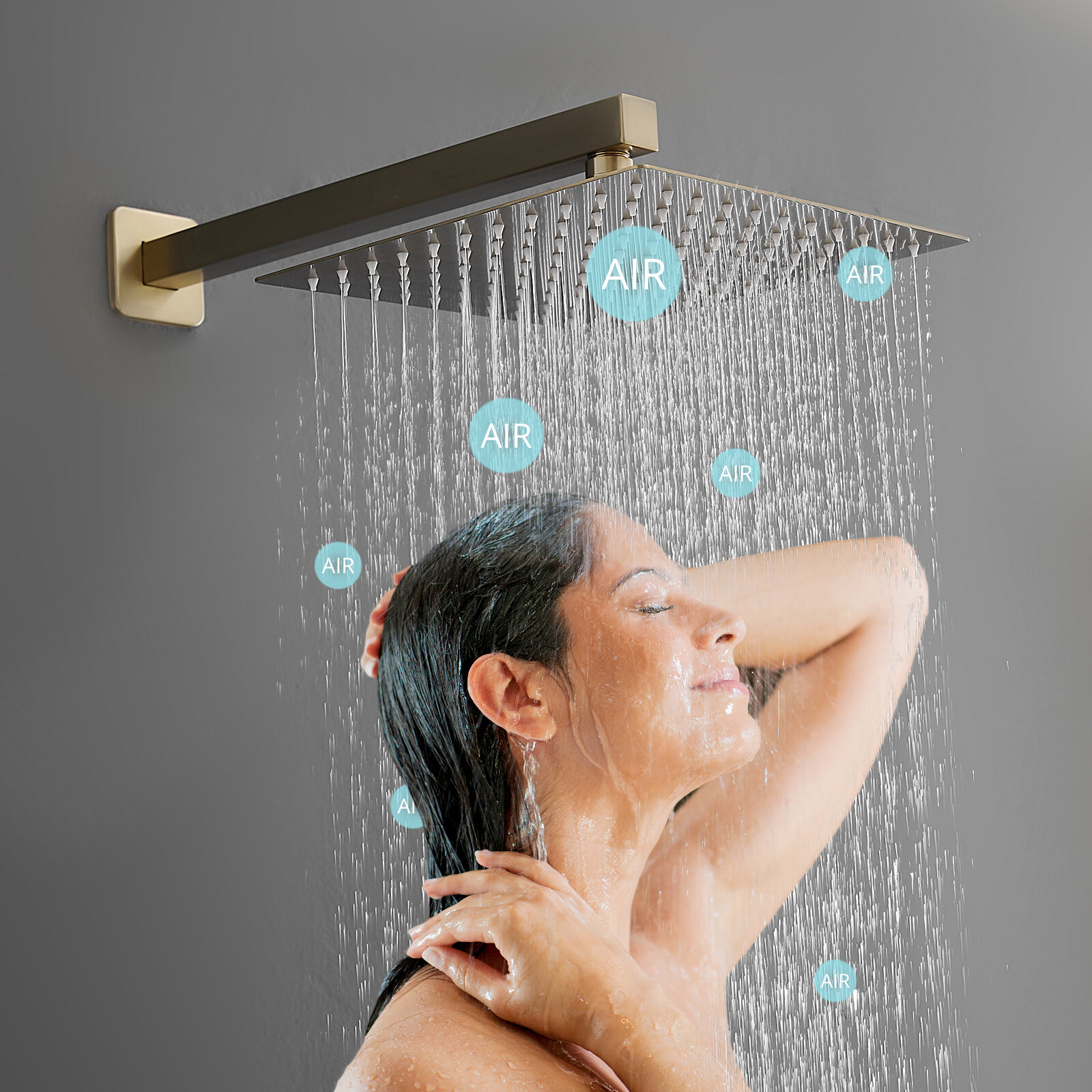 Bathroom Faucet Brushed Gold Shower System 10 Inch Bathroom Luxury Rain Mixer Shower Combo Set Wall Mounted Rainfall Shower Head and Handheld System Shower Faucet Set,Bathroom Sink Faucet