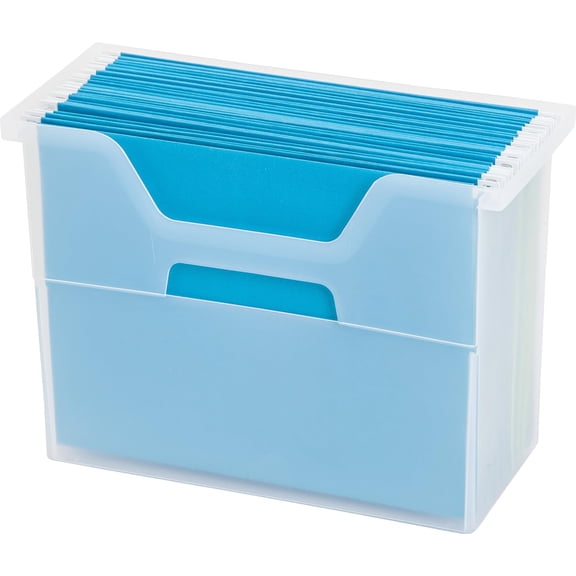 IRIS Medium Portable Desktop File Box with Open Top, Letter Size, Clear