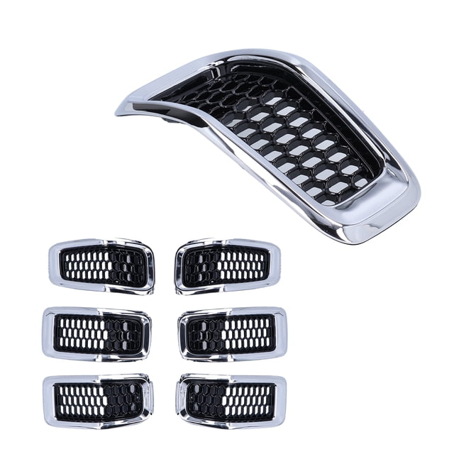 Inserto de rejilla delantera Bling Bling 7 piezas de insertos de rejilla para Jeep Cherokee 2014-2018