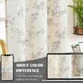 thumbnail image 7 of Floral Kitchen Curtains 24 Inch Linen Tier Curtains Farmhouse Cafe Half Window Drapes Over Sink Light Filtering for Living Room Laundry RV Rod Pocket 2 Panels Grey on Beige, 7 of 7