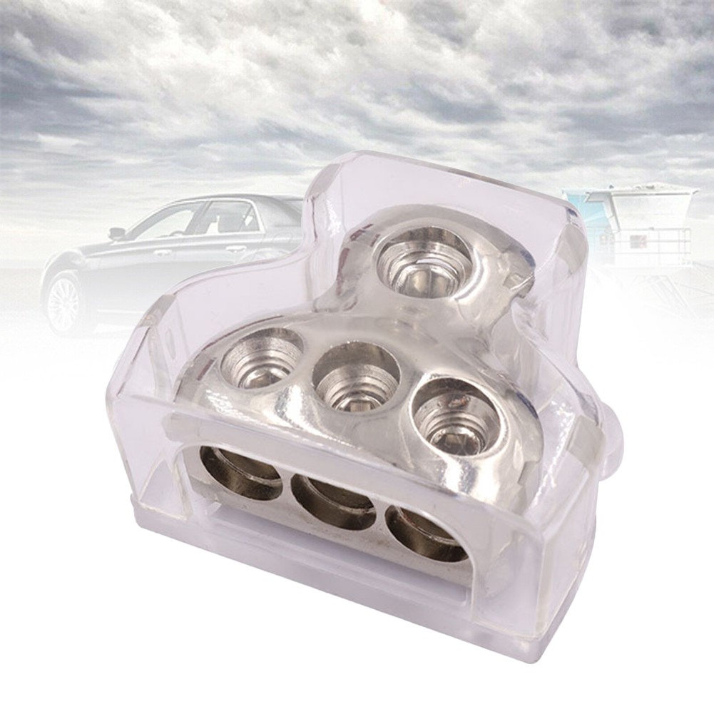 3Way Distribution Block Car Audio Power Wire Splitter 1*0 Gauge in 3*4 Gauge Out
