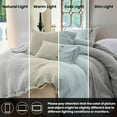 thumbnail image 4 of Simple&Opulence 100% Washed Linen Duvet Cover Twin Size -2 Piece - Natural Flax French Country Bedding Set - Breathable Farmhouse Comforter Cover with Coconut Button Closure -Grey, 4 of 7