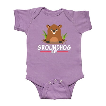 

Inktastic Groundhog Day with Cute Groundhog Illustration Gift Baby Boy or Baby Girl Bodysuit