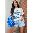 thumbnail image 5 of Show Your Team Spirit with this White Graphic Tee: 'BETTIN ON' Blue Rugby Football Design | [ZhiHiMeRi] | (US 12-14)L, 5 of 10