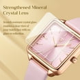 thumbnail image 2 of Woman Watch Elegant Square Dial Watches with Leather Strap Waterproof Classic Simple Womens Quartz Watch Gift for Woman, 2 of 9