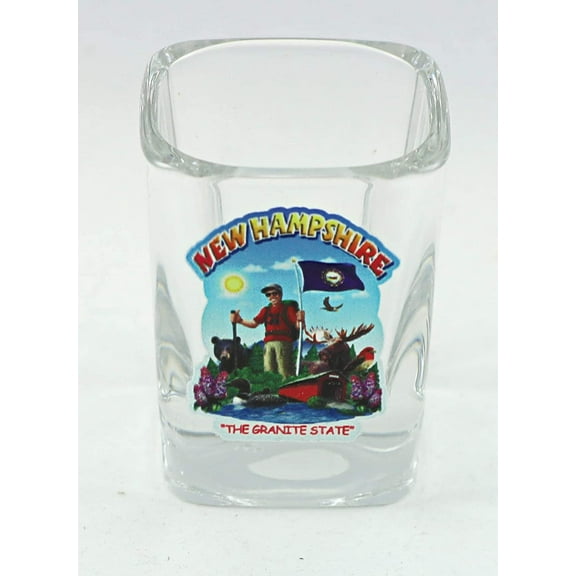 New Hampshire State Montage Square Shot Glass