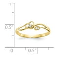 thumbnail image 4 of Solid 10k Yellow Gold CZ Cubic Zirconia Double Heart Ring Band Size 7, 4 of 6