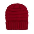 thumbnail image 4 of Men/Women's Chunky Soft Knitted Warm Winter Beanie Hat, Red, 4 of 4