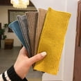 thumbnail image 2 of Soumake 1 Pair Autumn Winter Women Wrist Gloves Solid Color Half Finger Stretchy Knitting Fingerless Mittens with Thumb Hole for Outdoor, 2 of 8