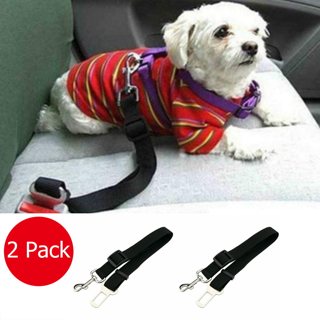 LASOCUHOO Dog Seat Belt Adjustable Dog Seatbelt for Car Nylon Fabric Pet Safety Printed Seat Belt Car Harness for Dogs 