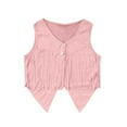 thumbnail image 2 of Tfken Girls Suede Vest with Fringe Stylish V-Neck Sleeveless Jacket 2025 Pink Size 9-10 Years, 2 of 4
