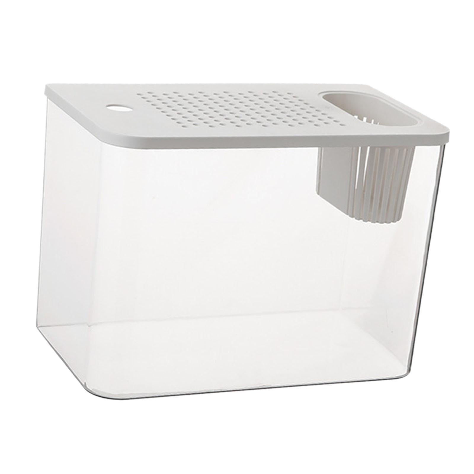 Stgfyxgs Reptile Terrarium Tank Habitat Desktop Breeding Tank Small Tank Clear Visibility for Snake Frog Betta Gecko Lizards White Lid