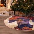 thumbnail image 5 of Daiia Cultural Silhouette Journey Drawing Merry Christmas Tree Skirt , Xmas Large Lace-up Tree Skirt, Santa Snowflakes Rustic Home Decorations New Year Party Farmhouse Decor-36", 5 of 6