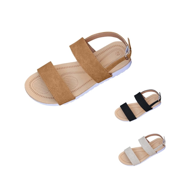Bixock Wedge Sandals for Women,Slippers for Women Solid Color Open Toe with Low Heel for Casual Summer Beach Sandals