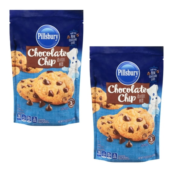 Pillsbury Chocolate Chip Cookie Mix, 17.5 oz Pouch (2 pack)