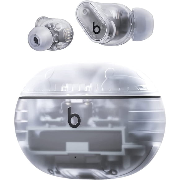 Restored Beats Studio Buds + True Wireless Noise Cancelling Earbuds - Enhanced Apple & Android Compatibility, Built-in Microphone, Sweat Resistant Bluetooth Headphones, Spatial Audio - Transparent