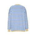 thumbnail image 5 of Diufon Women's Oversized Striped Cardigan Sweatshirts Fall Winter Color Block Long Sleeve Button Down Jackets, 5 of 6
