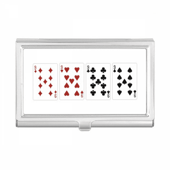 9 heart spade club pattern business card holder case pocket box wallet