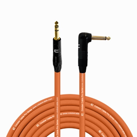Coluber Cable 1/4" TRS Male - Right Angle 1/4" TS Pro 3-Pin Audio Connector