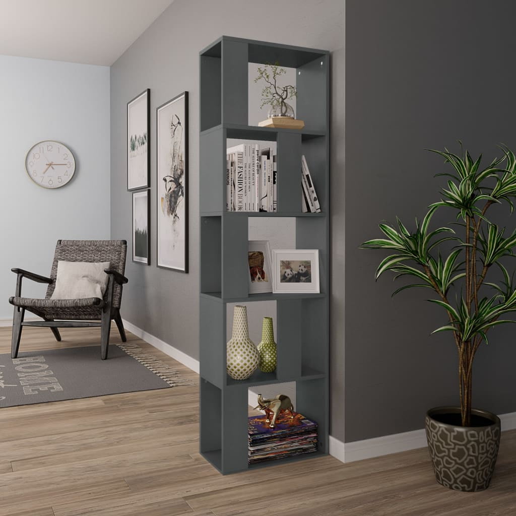 Kepooman Modern 5-Tier Vertical Corner Bookcase for Office Living Room Bedroom, 17.7" x 9.4" x 62.6", Grey Kepooman Modern 5-Tier Vertical Corner Bookcase for Office Living Room Bedroom, 17.7" x 9.4" x 62.6", Grey