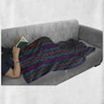 thumbnail image 6 of Bohemian Stripe Soft Flannel Fleece Throw Blanket, Modern Boho Combined Style Geometrical Vivid Deco Design, Cozy Plush for Indoor and Outdoor Use, 50" x 70", Hot Pink Aqua, by Ambesonne, 6 of 6