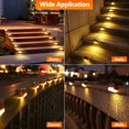 thumbnail image 4 of 10 luces solares para cubierta, lámpara solar LED impermeable con acabado en bronce para caminos exteriores, patios, escaleras, escalones y cercas. (Blanco cálido), 4 of 4