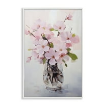 Stupell Industries Rosy Flower Vase Botanical & Floral Painting White Framed Art Print Wall Art, 16 x 24