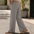 thumbnail image 7 of ZHYou No Boundarie Womens Wide Leg Pants Drawstring High Waist Lightweight Flowy Floor Length Casual Lounge Trousers with Side Pockets,Gray,Size XL, 7 of 7
