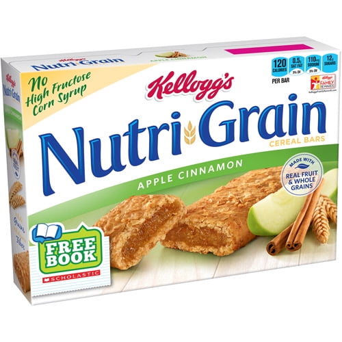 Kellogg's NutriGrain Apple Cinnamon Cereal Bars, 1.3 oz, 8 ct
